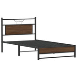 Bed Frame without Mattress Brown Oak 100x190 cm Engineered Wood 4107010