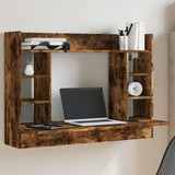 Wall-Mounted Desk Smoked Oak 105x48x75 cm Engineered Wood 847972