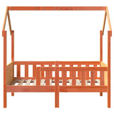 Kids' House Bed Frame without Mattress Wax Brown 80x160 cm Pine 850712