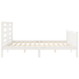 Bed Frame without Mattress White 200x200 cm Solid Wood Pine 3192902
