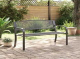 Garden Bench Black Powder-Coated Steel Standard Durable 4002827