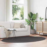 Area Rugs Oval HUARTE Anthracite 160 x 230 cm 100% Polyester 4103611