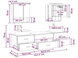 Bathroom Furniture Set 5 pcs Smoked Oak 3406883