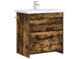 Bathroom Under Sink Cabinet Smoked Oak 56 x 37.5 x 81 cm 890732