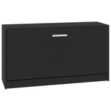 Shoe Bench Black 80x24x45 cm Engineered Wood 342641