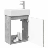 Bathroom Vanity Unit with Tap Concrete Grey 45.5 x 25.5 x 84 cm 889494
