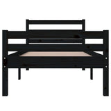 Bed Frame without Mattress Black Solid Wood 100x200 cm 814813