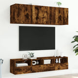 5 Piece TV Wall Units Smoked Oak Engineered Wood 3216515