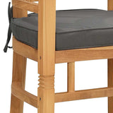 Chair with Cushion 2 pcs Brown 63 x 58 x 89 cm Solid Teak Wood 42008385
