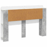 Headboard Cabinet with Storage Concrete Grey Engineered Wood 8001285