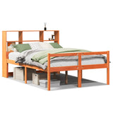 Bookcase Bed without Mattress Wax Brown 140x190 cm Solid Wood 3322030