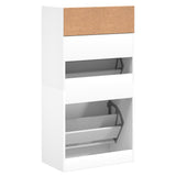 Shoe Cabinet White 60x34x116 cm Engineered Wood 840015