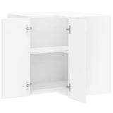 Kitchen Wall Corner Cabinet Porto High Gloss White Engineered Wood 854099