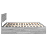 Bed Frame with Drawer Grey Sonoma 180 x 200 cm Engineer Wood 3410684