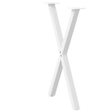 ZNTS Dining Table Legs X-Shaped 2 pcs White 50x cm Steel 4012909