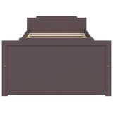 Bed Frame without Mattress Dark Brown Solid Wood Pine 90x200 cm 322162