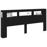 LED Headboard Black Oak 220 x 18.5 x 103.5 cm Engineered Wood 863117