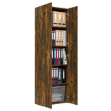 Office Cabinet Smoked Oak 60x32x190 cm Engineered Wood 815279
