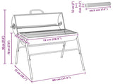 Outdoor Grill 3 pcs 80 x 73 x 90 cm Black Metal 3443019