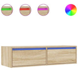 TV Cabinet with LED Lights Sonoma Oak 100X35.5x25 cm 860240