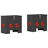 Chicken Feeder 2 pcs Black 40.5 x 25 x 38 cm Cold-Rolled Steel 879984