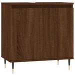 ZNTS 3 Piece Bathroom Cabinet Set Brown Oak Engineered Wood 3187788