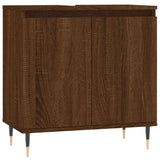 ZNTS 3 Piece Bathroom Cabinet Set Brown Oak Engineered Wood 3187788