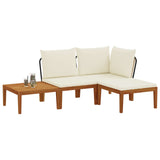 4 pcs Solid Acacia Wood & Rope Natural 3407763
