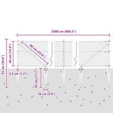 Welded Wire Fence with Spikes 25 x 0.4 m 3351218