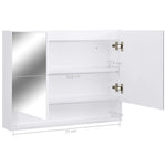 ZNTS LED Bathroom Mirror Cabinet White 80x15x60 cm MDF 323604