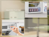 Under Counter Fridge, 85L Small Retro Refrigerator with Chiller Box, Adjustable Thermostat, Glass T3398P342953
