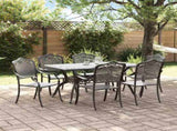 Garden Dining Set 7 pcs Black Aluminium 3334665