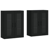 Wall Mounted Cabinets 2 pcs Black Engineered Wood 3197962
