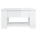 ZNTS Coffee Table High Gloss White 79x49x41 cm Engineered Wood 809716