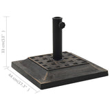 Parasol Base Square Polyresin 12 kg Bronze 45207