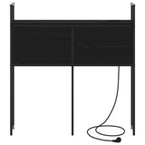Storage Headboard with Charging Station Black oak 80 cm 859780