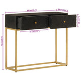 Console Table Black 90x30x76 cm Solid Wood Mango and Iron 372028