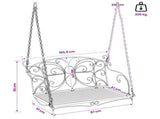 Swing Bench Steel 105.5 x 61 x 56 cm Antique White 42038697
