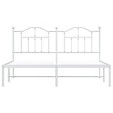 Metal Bed Frame without Mattress with Headboard White 183x213cm 353493
