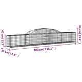 Arched Gabion Baskets 7 pcs 300x30x40/60 cm Galvanised Iron 3146472