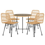 Garden Dining Set Black Poly Rattan Medium Tough 3157843