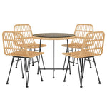 ZNTS 5 Piece Garden Dining Set Poly Rattan 3157843