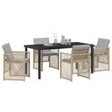 Garden Dining Set 5 pcs Beige Poly Rattan 3380643