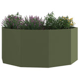 Planter Olive Green 120 x 120 x 50 cm Steel 883748