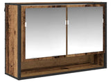 Bathroom Furniture Set with Door 3 pcs Old Wood Engineered Wood 3402563