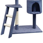 ZNTS Cat Tree with Sisal Scratching Posts 150 cm Dark Blue 170489