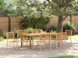 Garden Dining Set 7 pcs Beige Solid Acacia Wood 3365522