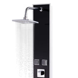 Shower Panel Unit Glass 18x42.1x120 cm Black 142991