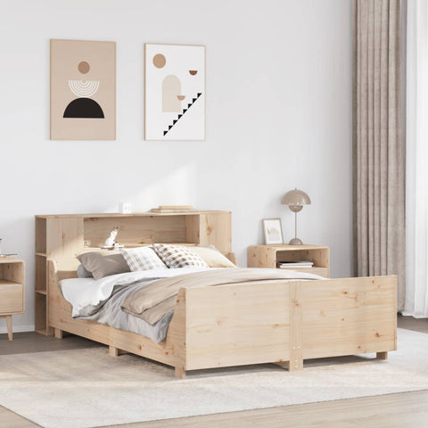 ZNTS Bed Frame without Mattress 160x200 cm Solid Wood Pine 3323761
