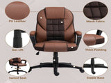 Faux Leather Office Chair - Brown T3398P343089